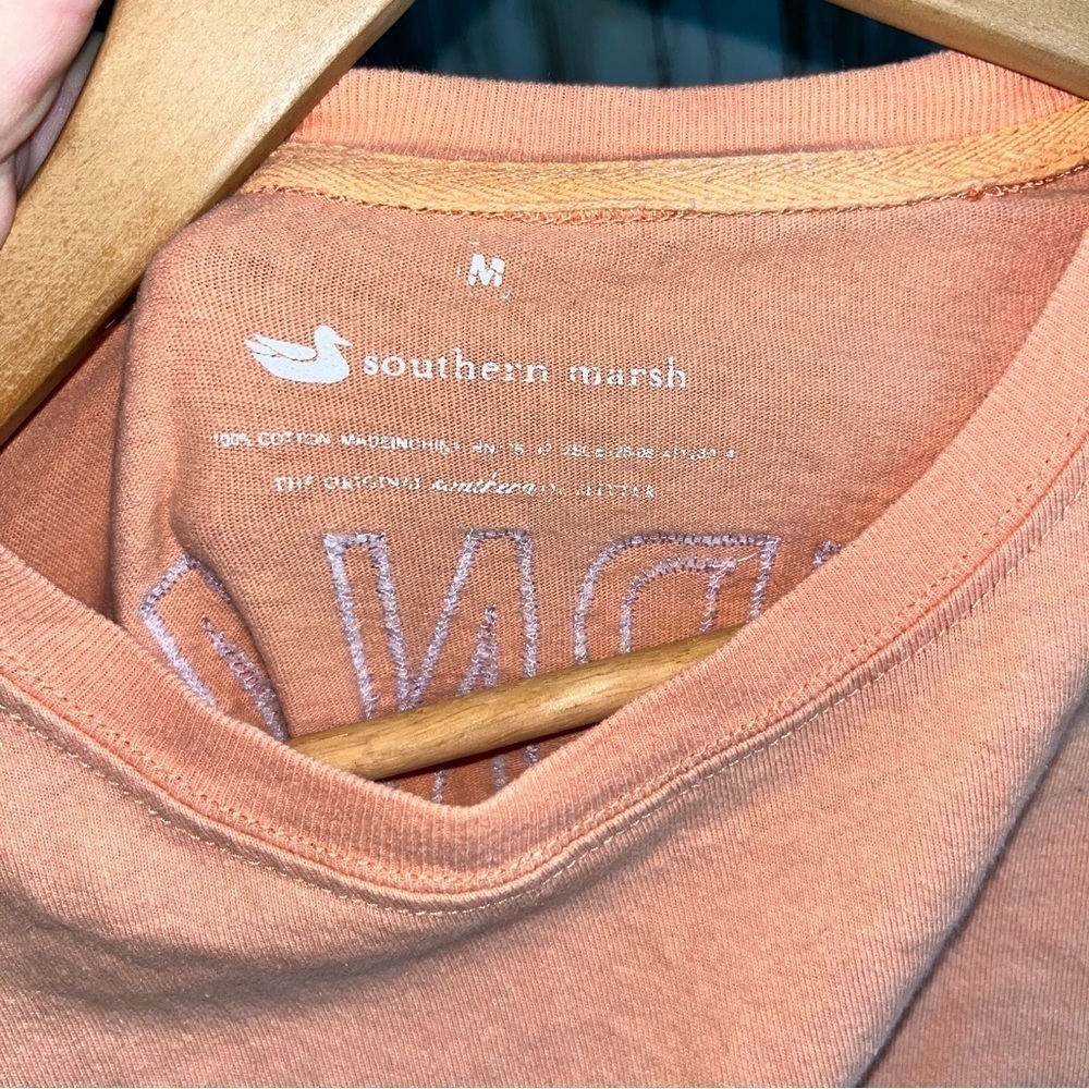 Southern Marsh Rebecca Original Seersucker Logo Sweatshirt Melon Medium - Picture 6 of 6